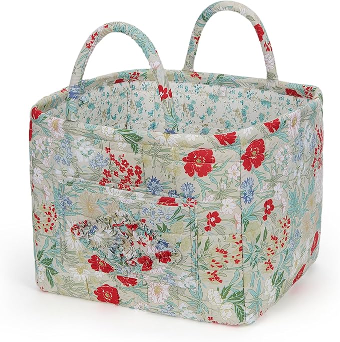 Floral Fabric Storage Basket Car Interior Storage Basket Underwear Sundries Laundry Baskets Supplies Home Organizer Bag (style 10)