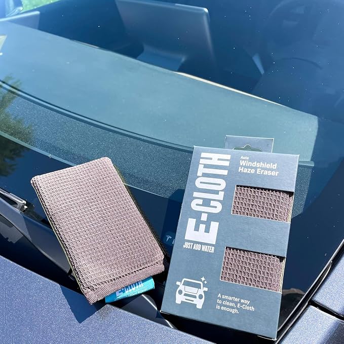 Windshield Haze Eraser - Interior Windshield & Car Window Cleaner Tool, Keeps Mirrors Clean, Spot Washes Inside Glass, Car Cleaning Supplies, Microfiber Sponge, Streak Free Finish - 2 Pack