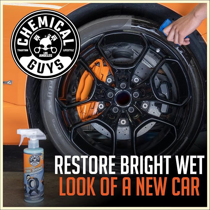 Tire Kicker Sprayable Extra Glossy Tire Shine Spray, Dry-to-Touch Dressing - Restores Wet Look to Rubber, Vinyl, and Plastic, Safe for Cars, Trucks, Motorcycles, RVs, and More - 128 oz