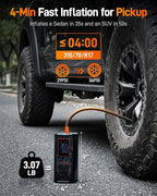 150PSI Heavy Duty Tire Inflator Portable Air Compressor,Double- cylinder 45LPM Fast Air Pump for Car Tires,3.5'' LED Display,20'' Hose,Air Compressor for Car,Pickup Truck,Bike