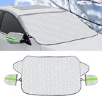 Car Windshield Snow Cover, 4 Layers Winter Frost Protection for Any Weather, Windscreen Covers with Side Mirror Covers, Front Window Automotive Covers for Car SUV Trucks