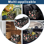 Trunk Organizer and Storage with Reinforced Handles,Car Accessories for Women/Men 50L Waterproof Polyester Trunk Organzier for Car/SUV/Minivan/Truck(Medium, Floral)