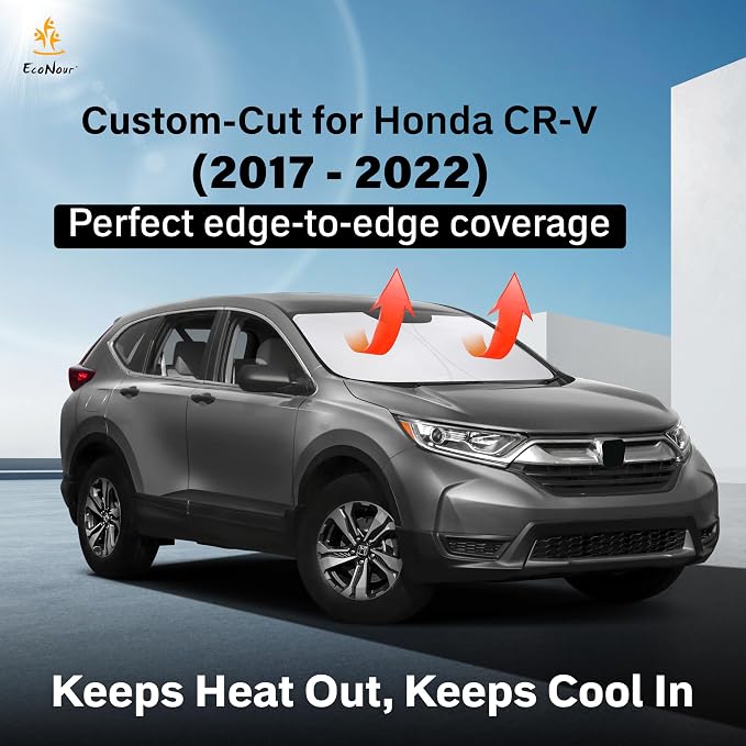 Windshield Sunshade Compatible for Honda CRV 2017-2020 2021 2022, Sun Visor for Front Windshield & Window Sun Shade Cover, UV Heat Blocker & Protector, Car Accessories