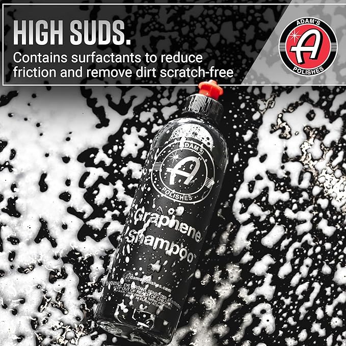 Adam's Polishes Graphene Shampoo - Ceramic Coating Infused Car Wash Soap - Powerful Cleaner & Protection - pH Neutral, High Suds For Foam Cannon, Foam Gun, Or Detailing Bucket (2 Pack)