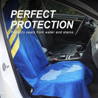 Waterproof Car Towel Seat Covers Front Seats for After Gym Workout,Auto Universal Interior Sweat Towels Cloth Bucket Carseat Cover Protector for Trucks SUV RV Boat Van (Blue with Yellow)