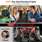 Doglike Hard Bottom Dog Car Seat Cover for Back Seat【with Detachable Mat】 Dog Hammock for Car【650lbs】 Pet Bed Extender for 2-4 Large Dogs, Waterproof Seat Protector, Fits for Sedan/SUV/Small Truck