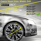 Hubcap Wheel Cover Replacement R17 Hub Caps Universal-Fit Steel Wheel Rim Cover ABS Material Exterior Accessories for Car Truck SUV -Set of 4（17-inch，Silver-Black）