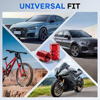 Car Tire Valve Stem Caps, 12pcs Air Caps Cover, Universal for Cars, SUVs, Bike, Trucks and Motorcycles-Red
