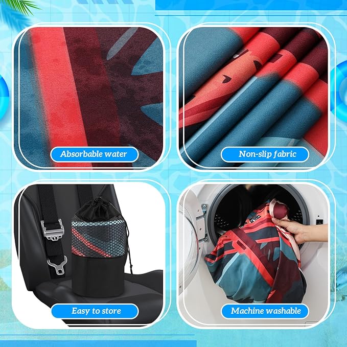Car Seat Towel Covers with Storage Bag, 63 x 32 Inch Universal Non Slip Waterproof Sweat Protector for Car Truck, Gym Swimming Running, Machine Washable(2 Pack,Golden Gate Bridge)