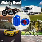 100PCS Tire Valve Stem Caps, Corrosion Resistant, with O Rubber Ring, Airtight Seal Heavy Duty Dustproof Tire Valve Stem Covers for Cars, SUV, Trucks, Bikes, Motorcycles, Bicycles(Blue)