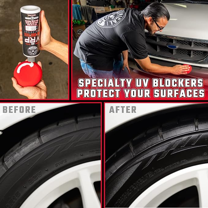 VRP Vinyl, Rubber, and Plastic Dressing - Tire Dressing, Non-Greasy, Dry-to-the-Touch Shine for Tires, Trim, and More, Safe for Cars, Trucks, SUVs, RVs & More - 128 oz