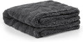 1000GSM Car Drying Towel 18"x24", Edgeless Double Twist Pile, Ultra Absorbent Microfiber Towel, Scratch-Free Lint-Free Streak-Free for Auto Detailing & Car Wash – Check Silver&Grey