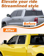 Extra-Thick Window Rain Guards Fit for Dodge Ram 1500 2009-2024 Ram 2500 & 3500 2010-2025 Tape-on Window Deflectors Rain Guards Vent Visors Truck Vent Shades
