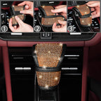 8 pcs Orange Bling Car Accessories Set for Women, Steering Wheel Cover, Sparkly Seat Belt Covers, Bling Gear Shift Cover, Universal Fit Most Cars (Orange Diamond)