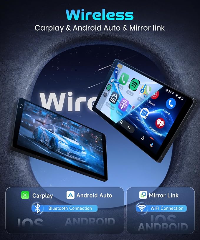 Android 15 Car Stereo for Toyota Corolla 2009-2013, 4G+64G Car Radio with Wireless Carplay Android Auto, 9'' in-Cell Screen Head Unit GPS/Bluetooth 5.0/FM RDS/32EQ/5G-WiFi Backup Camera SWC