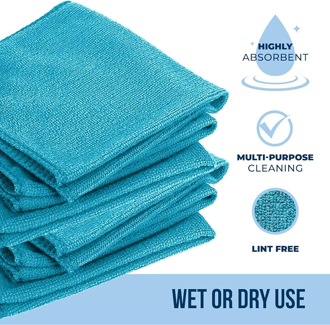 Microfiber Cleaning Cloth 11.5" x 11.5" 750 Pack - Edgeless Microfiber Towels for Cars, Cleaning Rags, Lint Free Car Microfiber Towel, Reusable Cleaning Cloths (Multicolor)