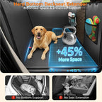 Upgraded PU Leather Back Seat Extender for Dogs - Large Hard Bottom Dog Car Seat Cover Holds 550lbs, Waterproof Dog Hammock Pet Bed with High-Density Foam Non-Slip Backseat Protector