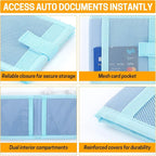 Car Registration and Insurance Holder, Sun Visor Organizer | Durable 300D 5.5"X5.3" Document Holder with Secure Elastic Strap, Fits Auto Insurance Papers, Cards, License & Receipts