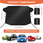 Car Windshield Cover for Ice and Snow, 600D Oxford Fabric Winter Frost Cover with Side Mirrors Cover, Frost Guard Windshield Cover for Car, SUV(68x 47 Inch)