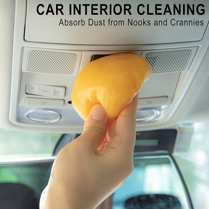 2Pack Cleaning Gel for Car Putty Car Slime Cleaning Car Putty Detail Car Interior Cleaner Automotive Cleaning Kits Keyboard Cleaner Yellow Green (320g/11.2oz)
