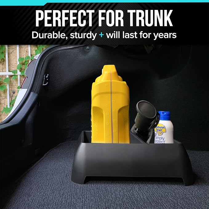 Heavy Duty Storage Organizer for Vehicle Trunk, Garage, Under Sink Organizer, Recycled Plastic, Made in USA (Black)