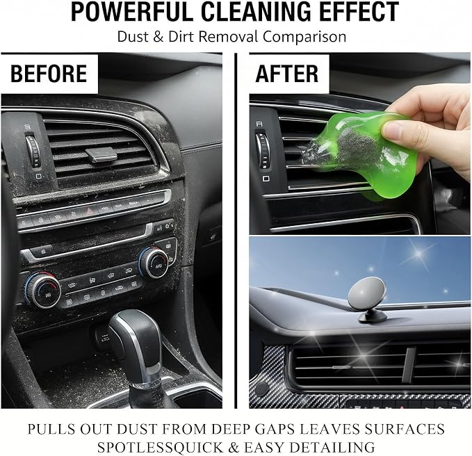 4PCS Car Cleaning Gel, Car Cleaning Supplies, Reusable Car Gel for Cleaning, Auto Detailing Tools Universal Cleaning Putty Gel for Keyboard, Laptop, Air Vents, Dust Crumb Removal