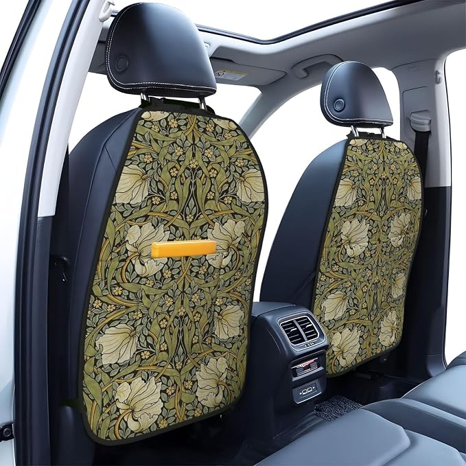 Pimpernel William Morris Car Seat Back Kick Protectors Kick Mats With Storage Pockets For Vehicles To Protect From Dirt Mud Scratches 2 Pack