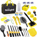 37PCS Car Detailing Kit Auto Cleaning Tools Wash Set with Storage Carry Bag Home Use for Interior Exterior Deep Clean Car Care Windshield Dashboard Seat Air Vents Wheels Tires, Yellow