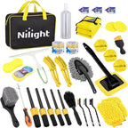 37PCS Car Detailing Kit Auto Cleaning Tools Wash Set with Storage Carry Bag Home Use for Interior Exterior Deep Clean Car Care Windshield Dashboard Seat Air Vents Wheels Tires, Yellow