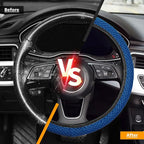 Elastic Stretch Steering Wheel Cover 15 Inch, Breathable Ice Silk Microfiber, Non-Slip Grip, Warm in Winter and Cool in Summer, Odorless, Car Accessories Fit Cars, SUVs, Light Blue