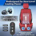 Paffenery 2026 Upgraded Cooling Car Seat Cover Front Seat, 12V-24V Ventilated Cooling Car Seat Cushion, Cooled Seat Cover for Car SUV Truck Universal Fit, Wine Red
