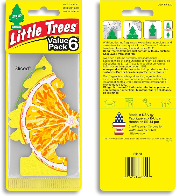 Car Air Freshener | Hanging Tree Provides Long Lasting Scent for Auto and Home | 24 Air Fresheners |Sliced
