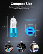 Cigarette Lighter Adapter, USB Car Charger Fast Charging Dual-Port Cargador | Car Phone Charger for iPhone 17e 17 16 15 14 13 12 SE 11Pro Max X XR XS Max Plus, Samsung Galaxy S25 S24 S23 S22 S21 S26 A17