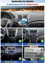 4G+128G Car Stereo for 2012 2013 2014 2015 2016 2017 Hyundai Accent Radio Android 15 CarPlay Android Auto GPS Bluetooth 9 Inch in-Cell 1280 * 720 Touch Screen Head Unit with Backup Camera