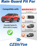 In-Channel Window Rain Guards Fit for Hyundai Santa Fe 5 seats (Not For XL 7 Seat) 2019-2023 Extra Durable Rain Guard Window Deflectors Window Vent Visors Vent Shades Exterior Car Accessories