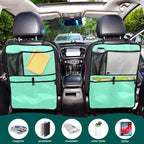 Aquamarine Seat Back Organizer Back Seat Protector with Storage Pockets, 2 Pack Kick Mats for Vehicles To Protect From Dirt