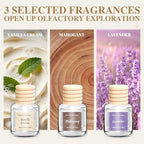 Car Air Freshener 6 Pack, Vanilla Cream,Mahogany & Lavender 3 Natural Scent, Long Lasting Essential Oil Fragrance Diffuser, Hanging Air Freshener Cute Car Accessories Interior for women