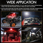 UTV Dome Light, 12v UTV LED Interior Dome Lights Universal Roll Bar Mount Led Lights Utility Roll Cage Map Light for UTV ATV Polaris Ranger RZR Can-Am SXS Golf Cart Cab - White/Red
