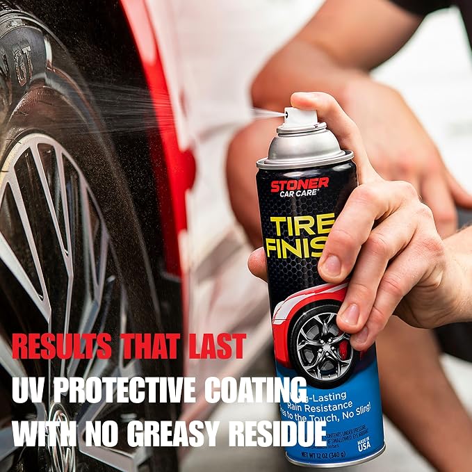 91094 More Shine Tire Finish – Tire Shine Spray Restores Deep Matte Black Finish with Long-Lasting Rain-Resistant Protection, Dry-to-Touch – 12 oz