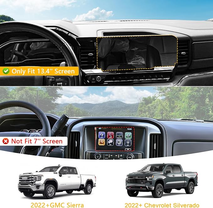 Phone Mount for 2022-2026 Chevrolet Silverado 1500/ GMC Sierra 1500 2500 3500 HD, Dash Platform Magnetic Phone Mount with 13.4" Touchscreen, 360° Adjustable Magsafe Phone Holder