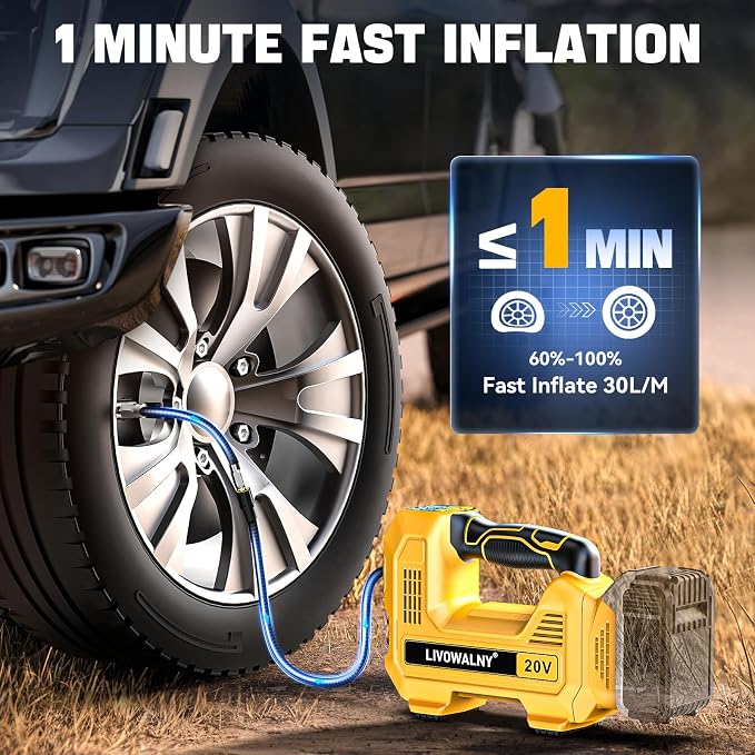 160PSI Cordless Tire Inflator Air Compressor Compatible With Dewalt 20V Battery, Portable Handheld Air Pump with Digital Pressure Gauge for Cars Motorcycles Bikes Sport Balls (Tool Only)