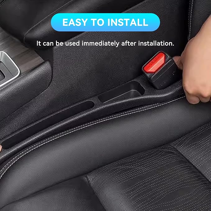 2PCS Car Seat Gap Filler Organizer,Multifunctional Car Gap Filler Organizer Storages Function ,Universal Console Catcher Between Seats Cars Interior Accessories (Red)