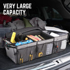 Trunk Organizer for Car, 90L Large Capacity Foldable Trunk Organizer, Multi Compartment Car Trunk Organizer for Women Men, Grey, TOOLS-00421