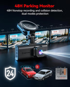 4K STARVIS 2 Dash Cam Front and Rear, 5GHz WiFi 20MB/s Download, 128GB Card Included, Voice Control, Dash Camera for Cars with 3.18" Touch Screen, GPS, Loop Recording, Parking Mode(F7N Touch)