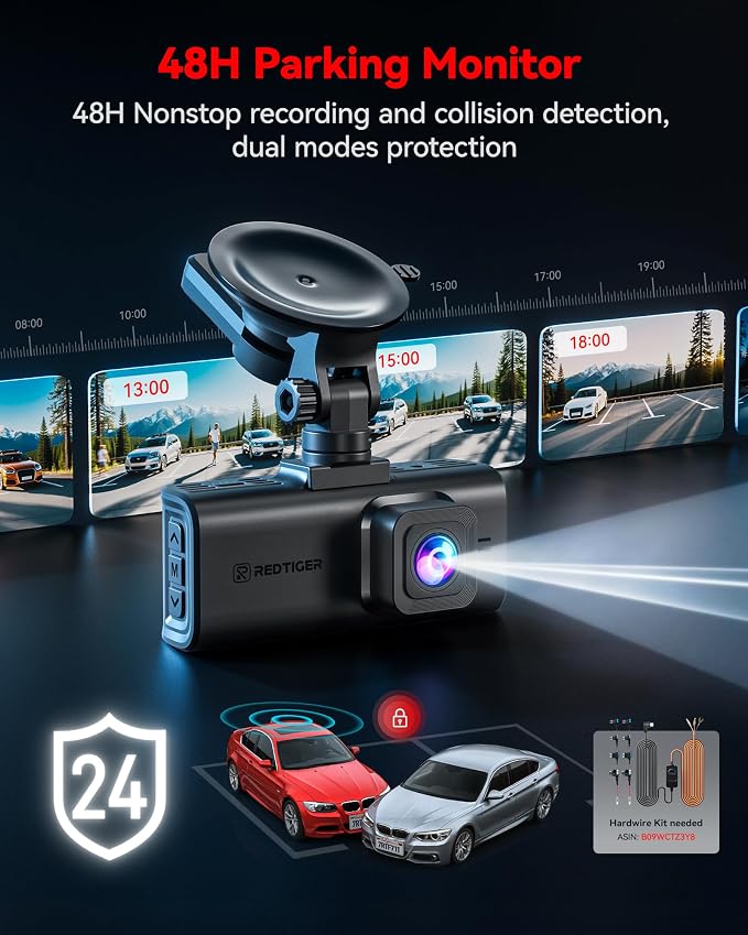 4K STARVIS 2 Dash Cam Front and Rear, 5GHz WiFi 20MB/s Download, 128GB Card Included, Voice Control, Dash Camera for Cars with 3.18" Touch Screen, GPS, Loop Recording, Parking Mode(F7N Touch)