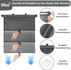 Car Window Shades for Baby-2 Pack Retractable Side Window Car Sun Shade Blocks UV Rays & Heat for Sun Protection Roller Sunshade Visor Window Shade for Kids,Passengers,Pets (20' x22'')