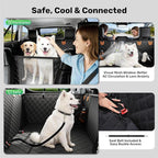 Heavy-Duty Dog Car Seat Cover, Flat Solid Back Seat Extender for Multi Large Dogs, Hard Bottom Supports 450 lb, Waterproof Scratchproof Hammock Protector, Standard for Cars, SUV, Trucks, Matte