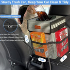 Car Trash Can Bin for Back Seat Leak Proof, Cute Car Trash Bag Hanging, Vehicle Trash Can for SUV Truck Van, Automotive Garbage Cans Front Seat Stripe