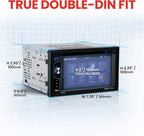 Elite BV755B Car Stereo System - 6.2 Inch Double Din Touchscreen, Bluetooth Head Unit, AM/FM Radio Receiver, CD Player, USB, SD, Aux In, Hook Up To Amplifier