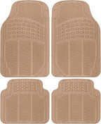 ProLiner Floor Mats for Cars Trucks SUV, 4-Piece All-Weather Car Mats with Universal Fit Design, Durable Car Floor Mat with Capture Ridges, Waterproof Rubber Floor Mat for Cars (Beige)